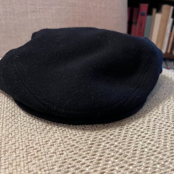 Vintage Jos. A. Banks Black wool blend snap brim hat size L - Picture 3 of 5